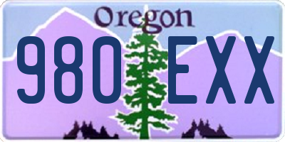 OR license plate 980EXX
