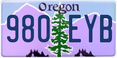 OR license plate 980EYB
