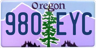 OR license plate 980EYC