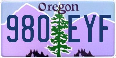 OR license plate 980EYF