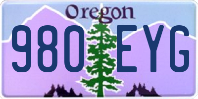 OR license plate 980EYG