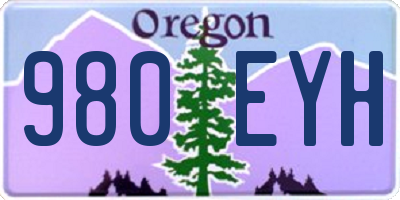 OR license plate 980EYH