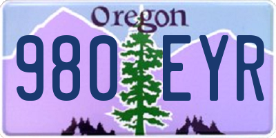 OR license plate 980EYR
