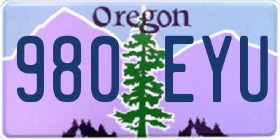 OR license plate 980EYU