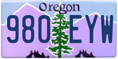 OR license plate 980EYW