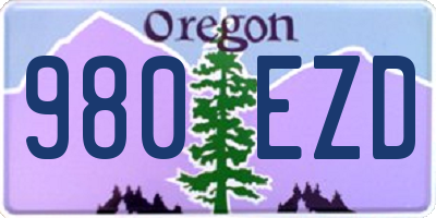 OR license plate 980EZD