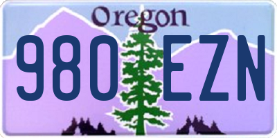 OR license plate 980EZN