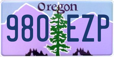 OR license plate 980EZP