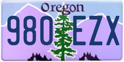 OR license plate 980EZX