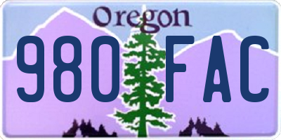 OR license plate 980FAC