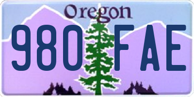 OR license plate 980FAE