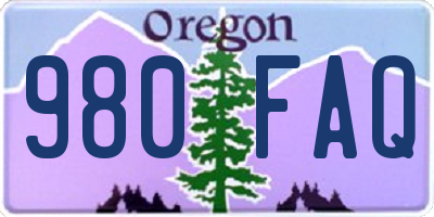 OR license plate 980FAQ
