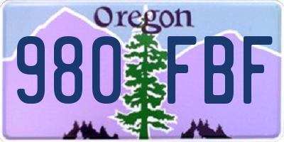 OR license plate 980FBF