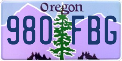 OR license plate 980FBG
