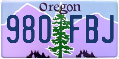 OR license plate 980FBJ