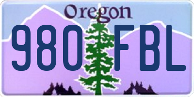 OR license plate 980FBL