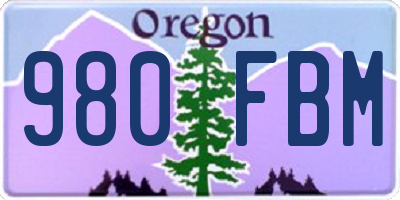 OR license plate 980FBM