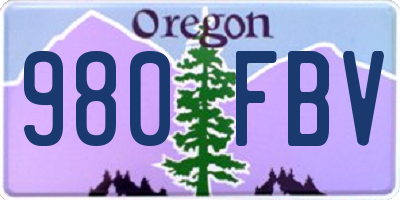 OR license plate 980FBV
