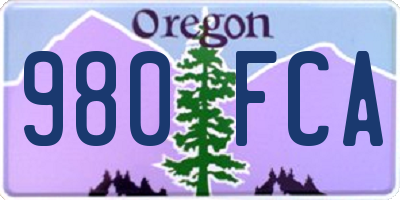 OR license plate 980FCA