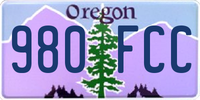 OR license plate 980FCC