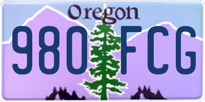 OR license plate 980FCG
