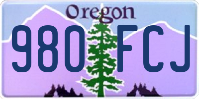 OR license plate 980FCJ