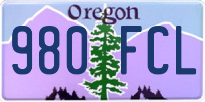 OR license plate 980FCL