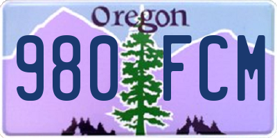 OR license plate 980FCM