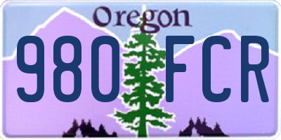 OR license plate 980FCR