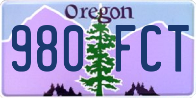 OR license plate 980FCT