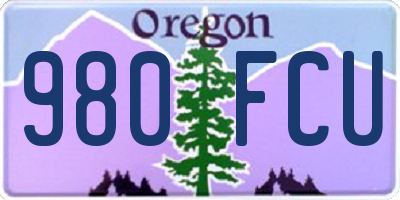 OR license plate 980FCU