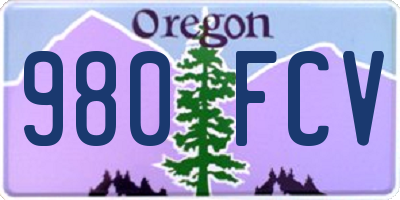 OR license plate 980FCV