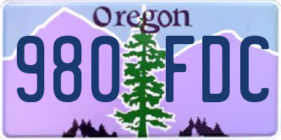 OR license plate 980FDC