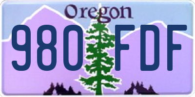 OR license plate 980FDF