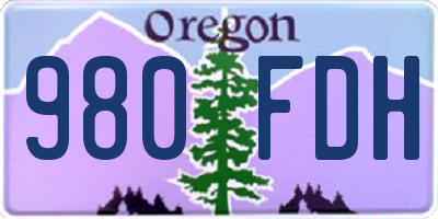 OR license plate 980FDH