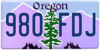 OR license plate 980FDJ