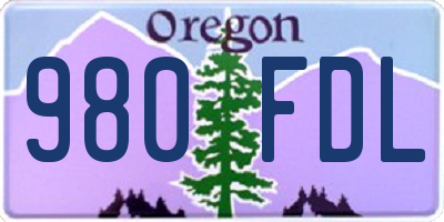 OR license plate 980FDL