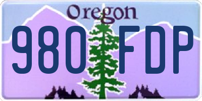 OR license plate 980FDP