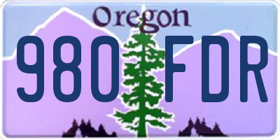 OR license plate 980FDR