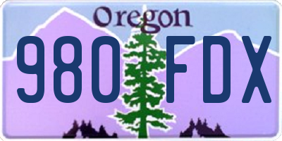 OR license plate 980FDX