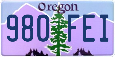 OR license plate 980FEI