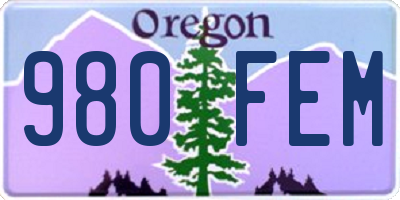 OR license plate 980FEM