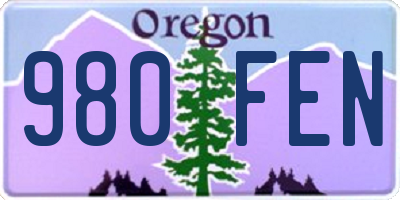 OR license plate 980FEN