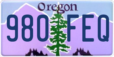 OR license plate 980FEQ