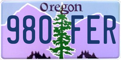OR license plate 980FER
