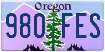 OR license plate 980FES