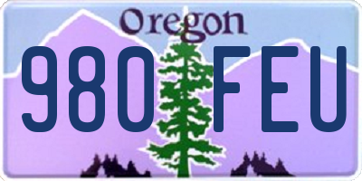 OR license plate 980FEU