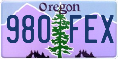 OR license plate 980FEX