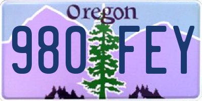 OR license plate 980FEY