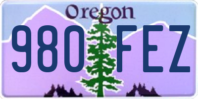 OR license plate 980FEZ